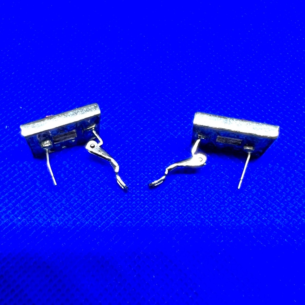 Givenchy Pastel Crystals Lever Back Post Earrings Gold Plated EUC - Picture 6 of 8